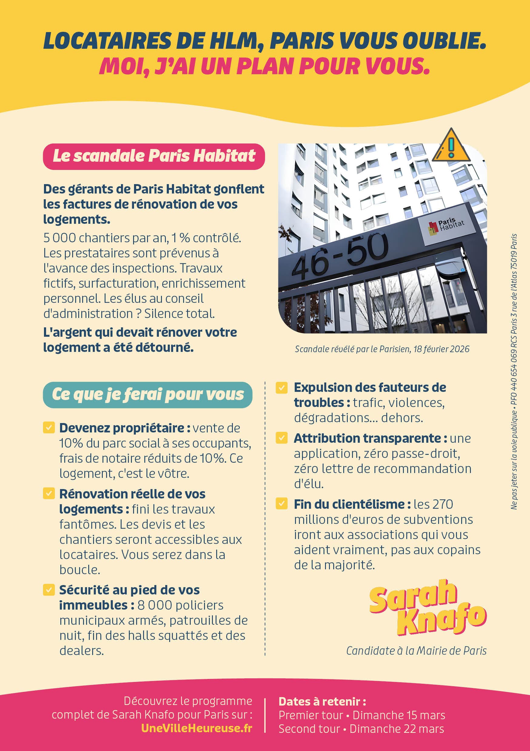 Tract Scandale Paris Habitat verso